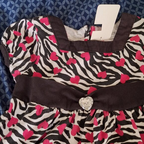 dollie and me dress black white with pink hearts - Picture 8 of 8